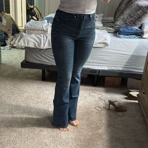 Good American Dark Blue Flare Jeans